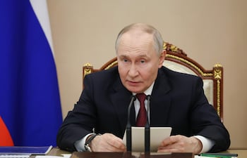 El presidente ruso, Vladímir Putin, durante una reunión en el Kremlin, en Moscú, Rusia.