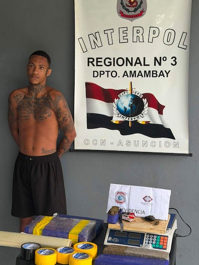 Fabio Sergio Santos Freire, supuesto miembro del Comando Vermelho, detenido en Capitán Bado.