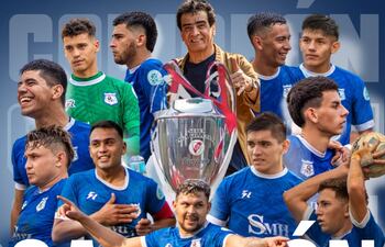 Integrantes del equipo de Primera del Club Cerro León FBC, campeón de la Liga Villetana de Fútbol de esta temporada.