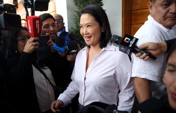 La candidata derechista a la presidencia de Perú, Keiko Fujimori, en Lima (Perú).