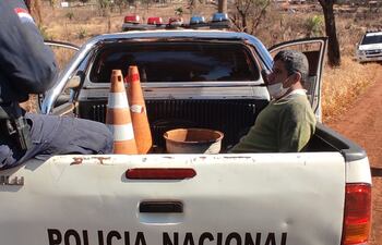 Pablo César Oviedo Martínez, al momento de ser capturado por la Policía.