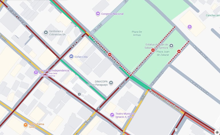 Calles bloqueadas en el microcentro de Asunción por marchas