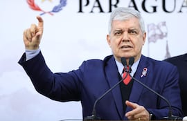 El ministro del Interior de Paraguay, Enrique Riera, en el ojo de la tormenta por el reciente megaasalto en la ciudad de Santa Rita. EFE/ Juan Pablo Pino