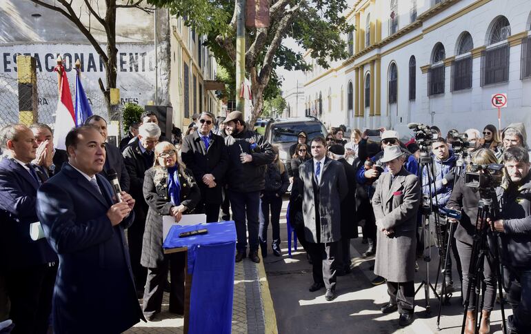 Hugo Fleitas en el acto del PLRA. 