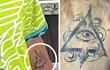 A la izquierda, el brazo del supuesto sicario de 16 años, sindicado como autor del homicidio del militar Guillermo Moral. A la derecha, el tatuaje en el brazo del cadáver encontrado en el río Paraná.