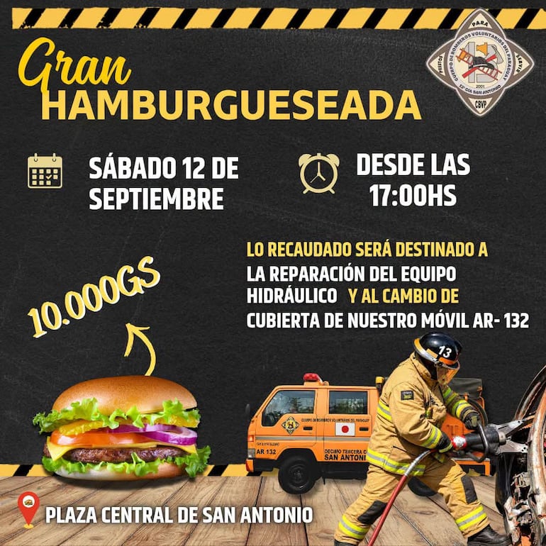 Bomberos de San Antonio organizan hamburguesada para reparar móviles y equipos de rescate