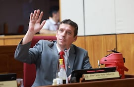 Juan Carlos "Nano" Galaverna (Senador ANR) en sesión de la Cámara de Senadores.