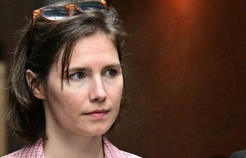 Amanda Knox llega a la corte en Florencia, Italia.