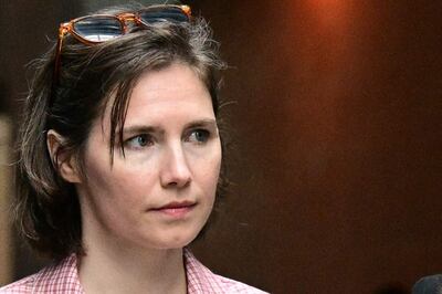 Amanda Knox llega a la corte en Florencia, Italia.