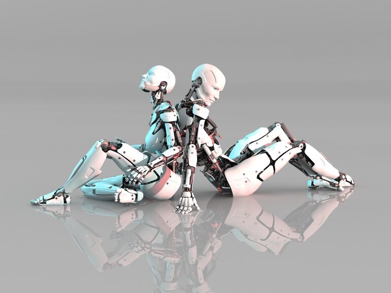Concepto de erotismo en la era de robots e Inteligencia Artificial (IA).