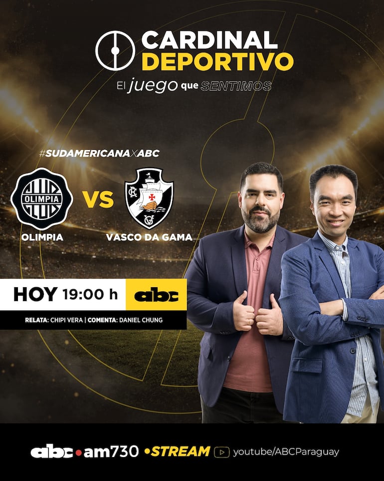La trasmisión del partido lo podrás seguir en vivo a través de ABC por la 730 am y en el streaming, por ABC TV Paraguay en YouTube.