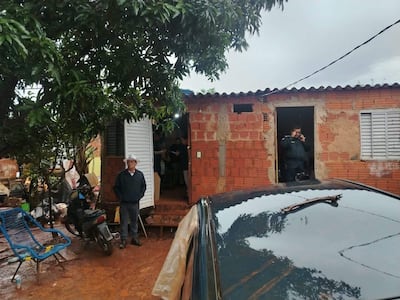 Intervención policial en el lugar del homicidio en Pedro Juan Caballero.