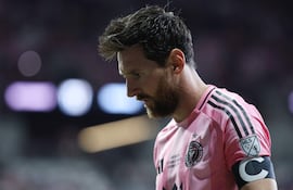 El argentino Lionel Messi, futbolista del Inter Miami, durante el partido frente a Cruz Azul en la final de la Copa de Campeones en el Nu Stadium, en Miami, Estados Unidos.
