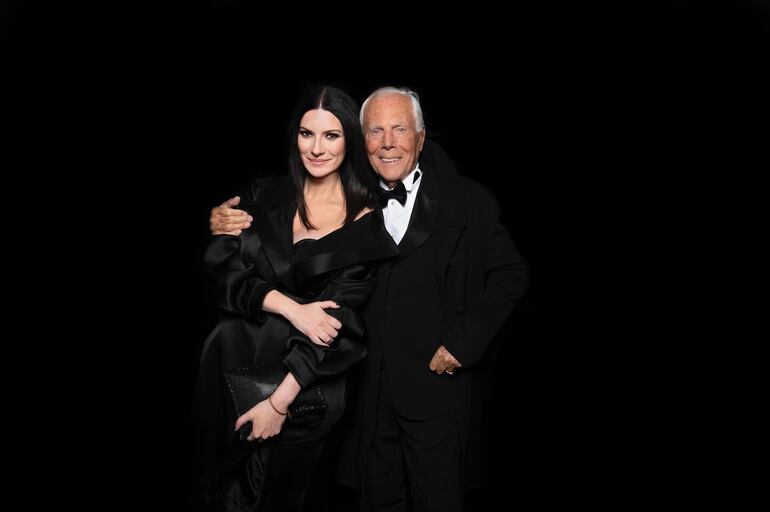 Laura Pausini y su gran amigo Giorgio Armani. (Instagram/Laura Pausini)