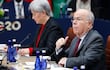 El ministro de Asuntos Exteriores de Brasil, Mauro Vieira (derecha), asiste a la primera sesión plenaria durante la reunión de ministros de Asuntos Exteriores del G20 en Atlanta, Georgia, el 30 de octubre de 2026.