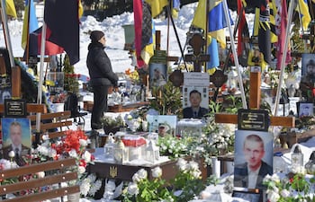 Plaza de Ucrania donde se homenajea a soldados caídos y desaparecidos.