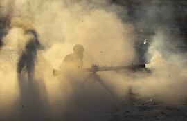 Fuerzas de defensa ucranianas en la región del Donbás, ocupada por Rusia.