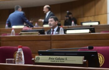 Curul de Erico Galeano en la Cámara de Senadores