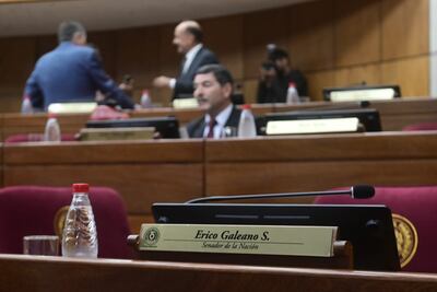 Curul de Erico Galeano en la Cámara de Senadores