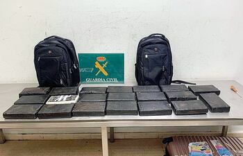 Los 23 kilos de cocaína fueron incautados en Madrid.