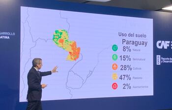 Según Pablo Brassiolo, director de investigación socioeconómica del CAF, Paraguay cuenta con 28% del territorio con cultivos.