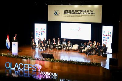 El presidente Santiago Peña participó ayer de un cónclave internacional de contralorías. Fue en el BCP.