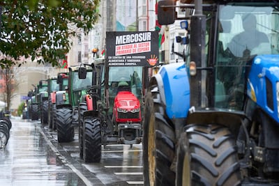 En su momento agricultores europeos se manifestaron contra el acuerdo comercial entre la Unión Europea y Mercosur. EFE/ Adrián Ruiz-Hierro.