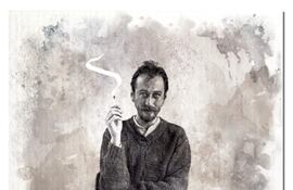 László Krasznahorkai retratado por Mon Tzé (2025).