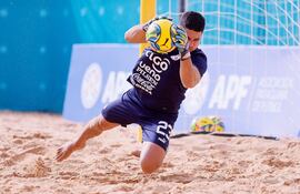 El portero de la Abosulta, Yoao Rolón, uno de los referentes de los Pynandi.