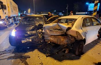 Triple accidente de tránsito registrado sobre la ruta N° 9 Carlos Antonio López casi Hernandarias, Mariano Roque Alonso.