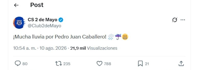 La chicana de 2 de Mayo a Olimpia.
