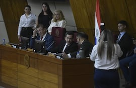 Imágenes de la Presidencia de la Cámara de Diputados poco antes del inicio de la sesión de este jueves.