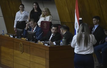 Imágenes de la Presidencia de la Cámara de Diputados poco antes del inicio de la sesión de este jueves.