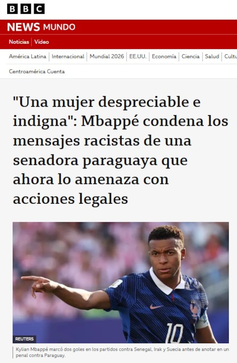 Celeste Amarilla Kylian Mbappé repercusiones prensa