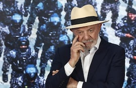 El presidente de Brasil, Luiz Inácio Lula da Silva, en la presentación de acciones integradas de las fuerzas de seguridad para combatir el crimen organizado, este viernes en el Complejo de la Policía Federal de Carreteras, en Río de Janeiro.