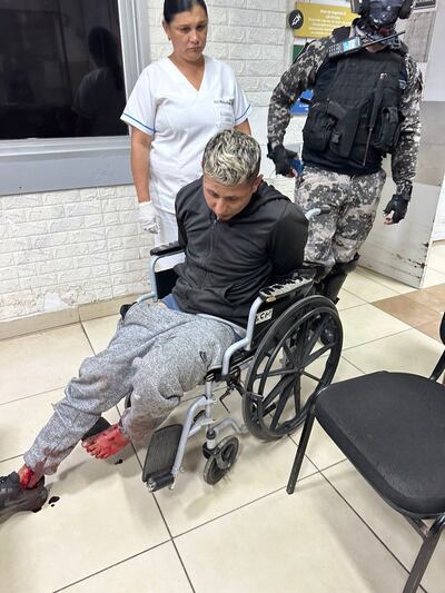 Antonio Damián Alén Villanueva,  alias Raki,  en el Hospital de Trauma de Asunción.