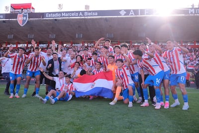 Los integrantes de la selección paraguaya sub 20 que lograron retener la medalla de ora en los Juegos Suramericanos 2026.