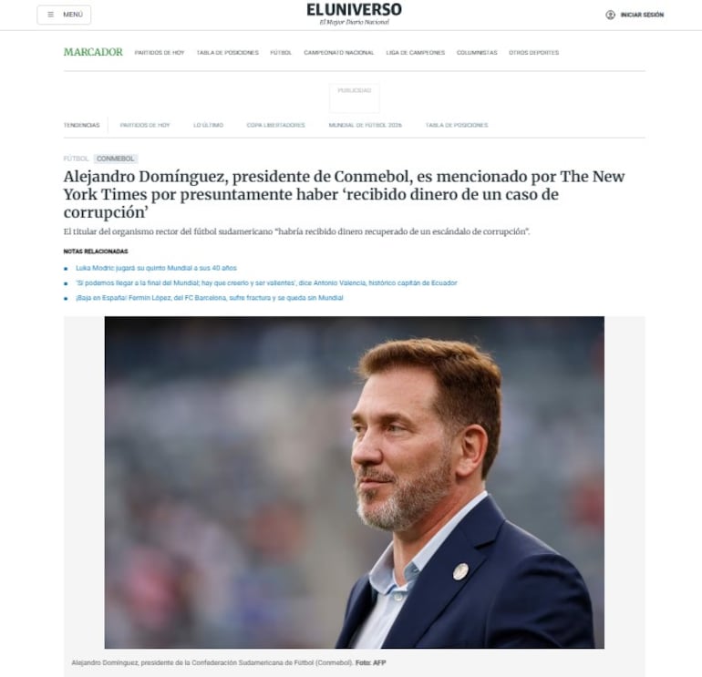 Alejandro Domínguez New York Times denuncia repercusión medios