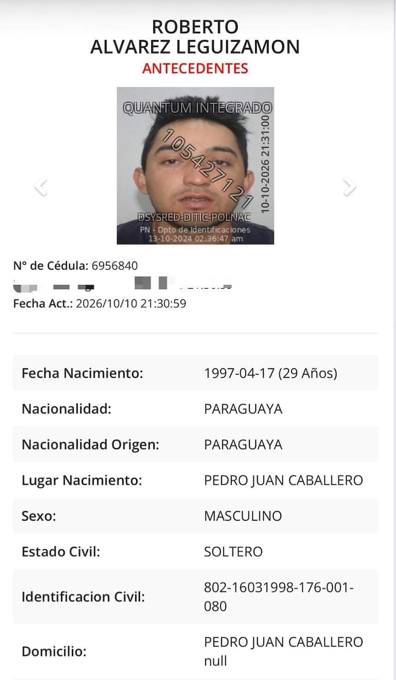 Roberto Álvarez Leguizamón, asesinado por sicarios en Pedro Juan Caballero.