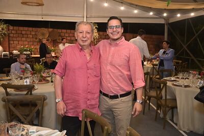 Federico Mora y Juan Carlos Galaverna en un cumpleaños del político colorado. "El partido, la política nacional, la transición democrática en una figura que ya es leyenda", publicó Mora el 19 de noviembre.