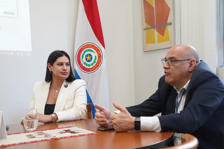 Leiza Centurión, presidenta de la Caja de Corrientes, y Roberto Bogarín, presidente de la Caja de Tierra del Fuego visitaron IPS.