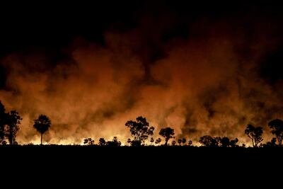 Un fuerte incendio en Brasil.