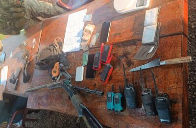 Las evidencias incautadas por los intervinientes en la ciudad de Minga Guazú.