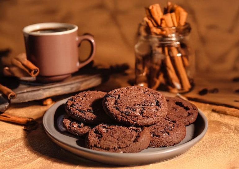 Galletitas de cacao y porotos.
