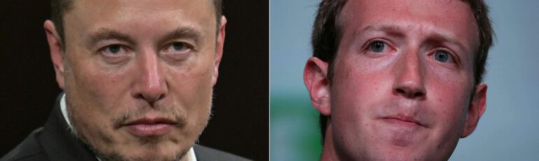 Elon Musk y Mark Zuckerberg.SULLIVAN / various sources / AFP)