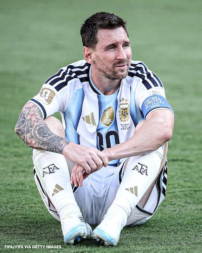 El capitán argentino, Lionel Messi tras perder la final de la Copa del Mundo 2026 con su selección , ante España.