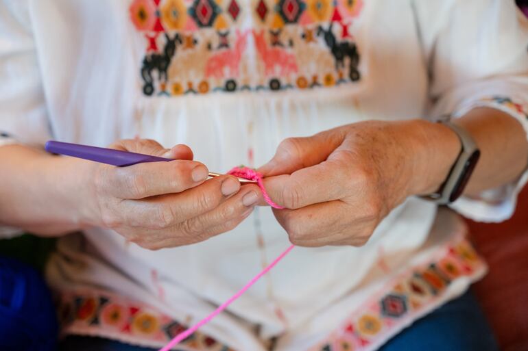 Concepto de tejido como hobby.