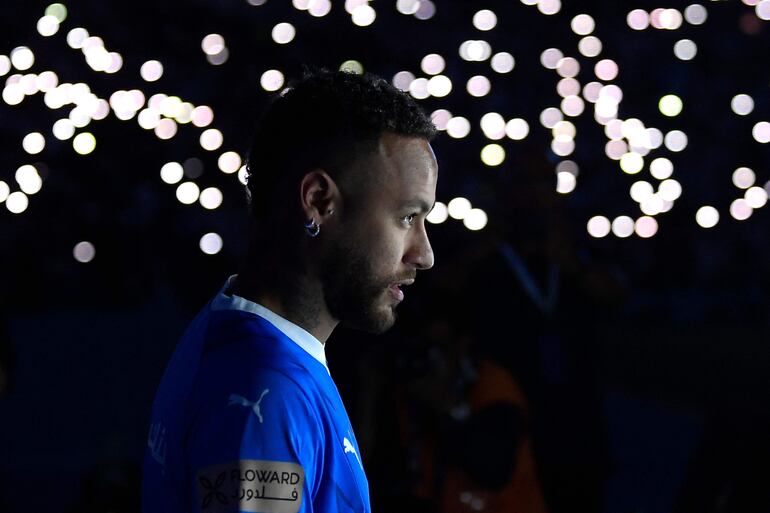 El brasileño Neymar durante la presentación como refuerzo del Al-Hilal en la ciudad de Riad.