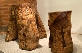 Obras del artista aché Santiago Urugi que serán parte de la muestra "La emergencia".