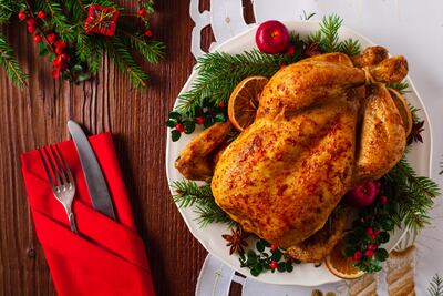 Ave rellena asada a la sidra.